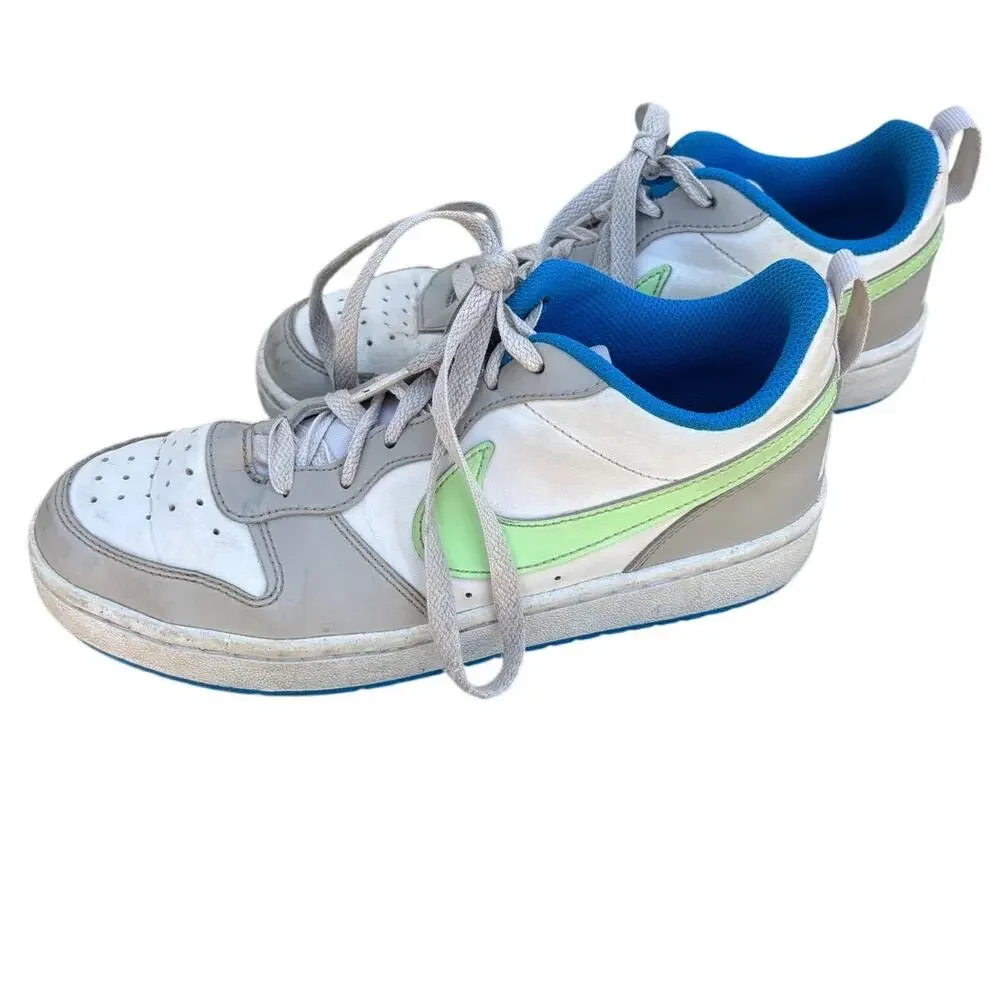 Nike Court‎ Borough Low Sneakers, White Blue Green, Sz 5Y Youth